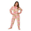Unisex Micro-Polar Fleece Button Front Pajamas (Pink Camo)
